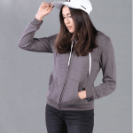 Plain Zipped Hoodie - Brown